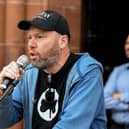 Davy McAuley speaking at a previous United Against Racism rally in Guildhall Square. Photo: George Sweeney