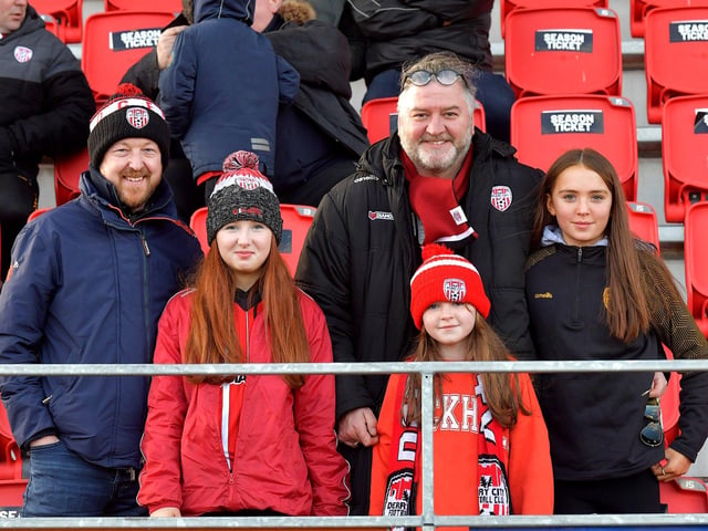 Fans at Brandywell Stadium for the Derry City v Bohemian game on Monday evening. Photo: George Sweeney. DER2315GS – 110