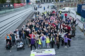 The Deputy Mayor, Catherine McDaid and Micky Doherty counting down before Sunday's DEEDS Dementia Walk at Ebrington Square. (Photos: Jim McCafferty Photography)