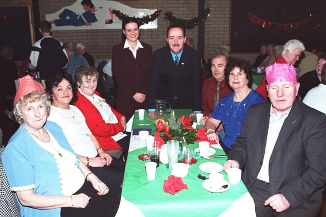 Senior citizens' Christmas party at Pilot's Row back in the year 2000.