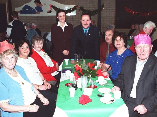 Senior citizens' Christmas party at Pilot's Row back in the year 2000.