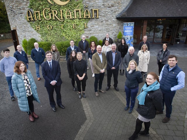 GEMX EVENT. . . .Representatives from businesses across the north-west pictured at An Grianan Hotel, Burt, County Donegal on Tuesday last for the GEMX ‘Now, How, Wow’ event. The day included workshops and seminars with cross-border companies working together, sharing experiences, problem solving and discussing collective issues.  (Photos: Jim McCafferty Photography)