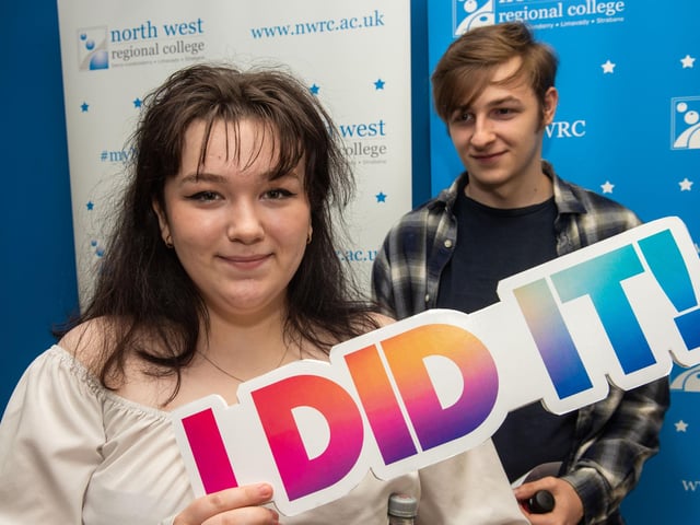 Caitlin Buchanan pictured with boyfriend Alex Smith at NWRC's Best in FE awards.