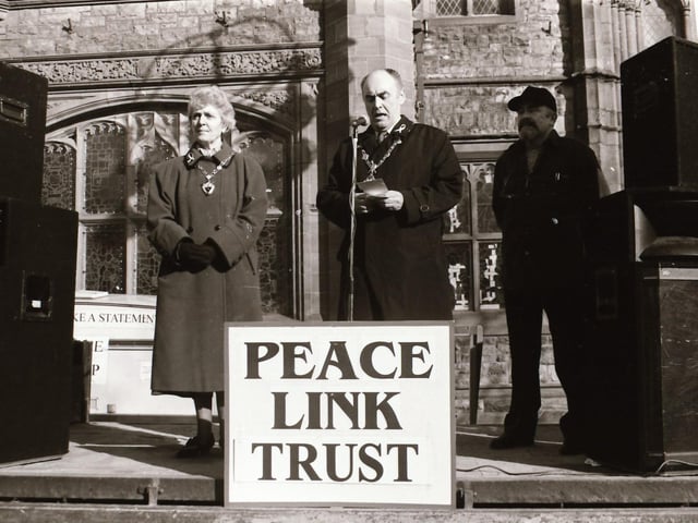 Peace Vigil at the Guildhall during 1996.