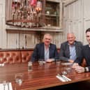 Jeff Tosh (centre) is welcomed to Dormans Hospitality Group by Directors Henry and Ryan McGlone
