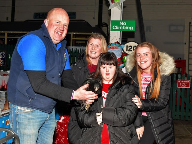 Kerry, Niamh and Tamsin visit the KidzFarm at the Christmas Wonderland at Destined, organised by the Western Trust Children's Disability Team and the Destined Team. Photo: George Sweeney