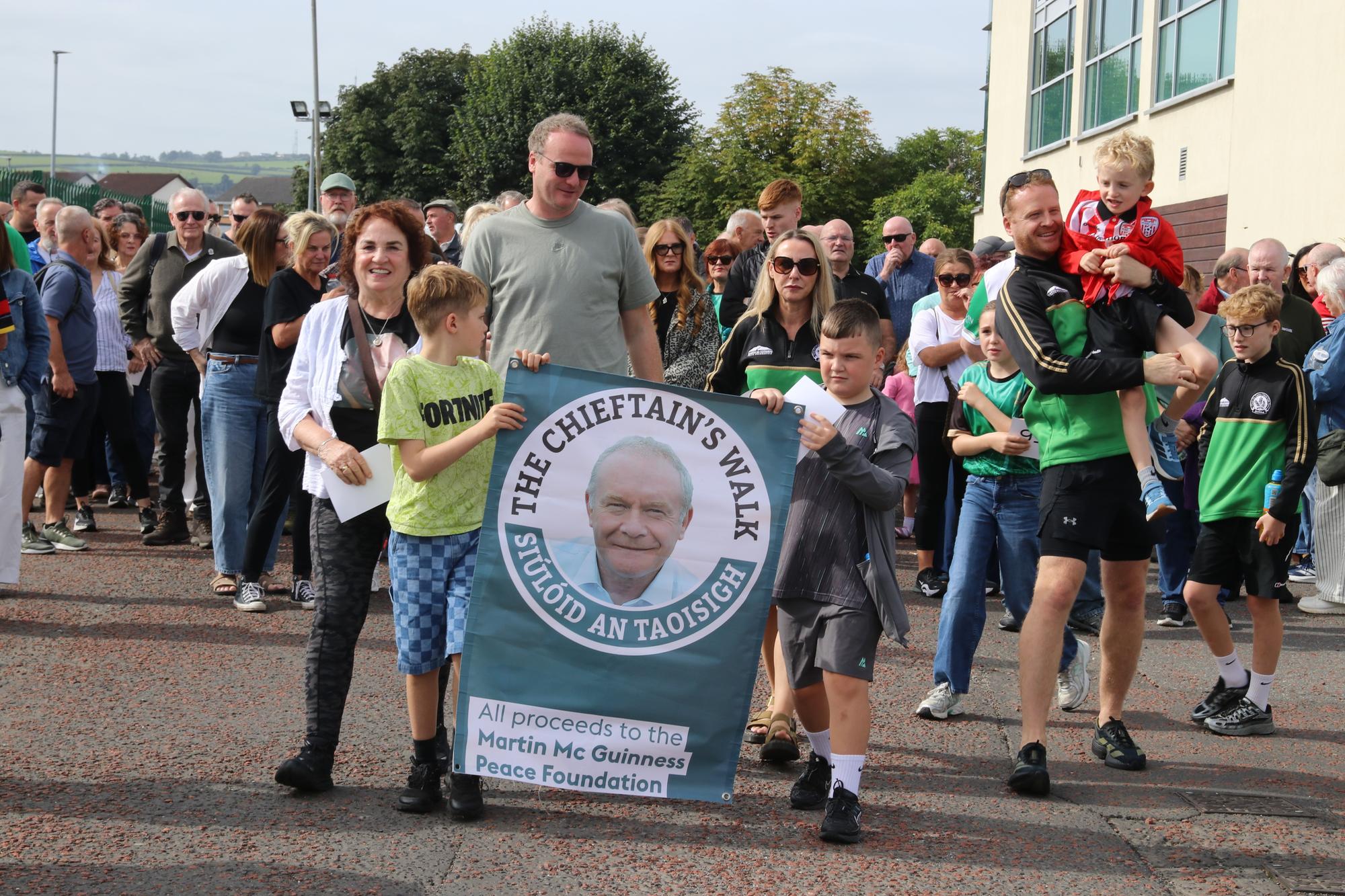 The McGuinness Family pictured at the start of the Annual Chieftain’s Walk in memory of Martin and his huge legacy of peace, leadership, and the hope that he left behind.  (Photo - Deirdre Heaney, nwpresspics)