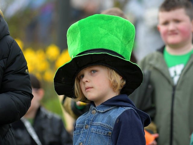Enjoying the atmosphere at the St Patrick’s Day celebrations. Photo: George Sweeney