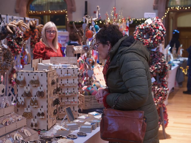 Shoppers enjoying the Christmas Guildhall Craft Fair at the weekend.