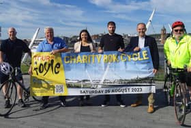 Front Row L- R Michael McCrory, Liam Milligan Director NWMM, Rachel Harrigan, Steven Bishop, Rev. Dr. Stephen Skuce Chair NWMM, Phelim McBrearty.