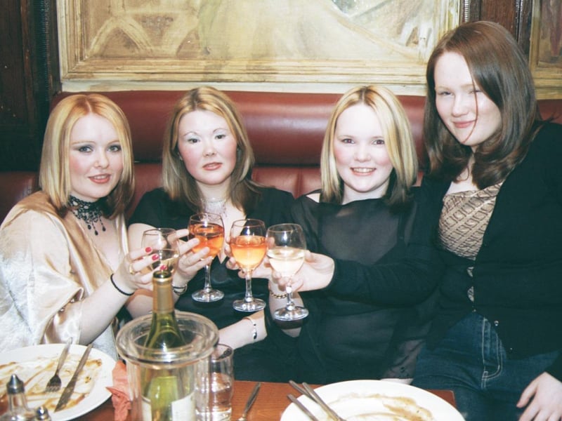 The Curran sisters, Cathy, Amanda, Colleen and Michelle pictured enjoying the craic at the Bowling Alley. 050103HG4