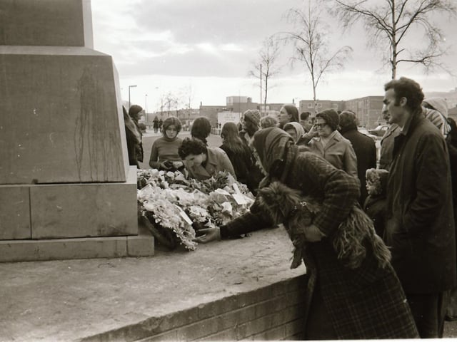 Bloody Sunday commemorative ceremonies and march back in January 1976.