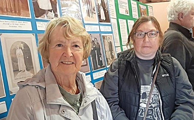 Sadie and Patricia Canny spent some time browsing a photograph board showing a collection of wedding photos from Clonmany’s past.