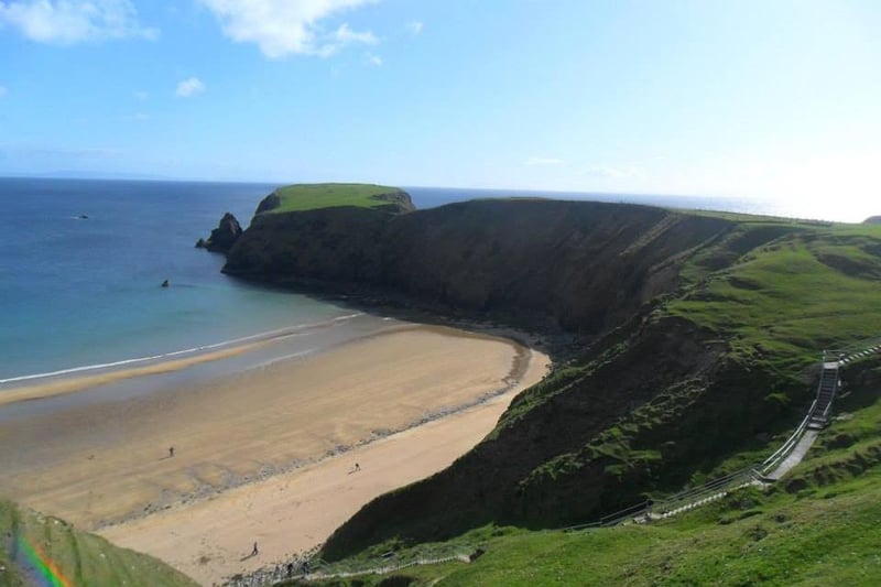 Malin Beg (Silver Strand) beach near Glencolumbkille in west Donegal is one of most beautiful beaches in the world. You won't want to leave. It's worth the steps!