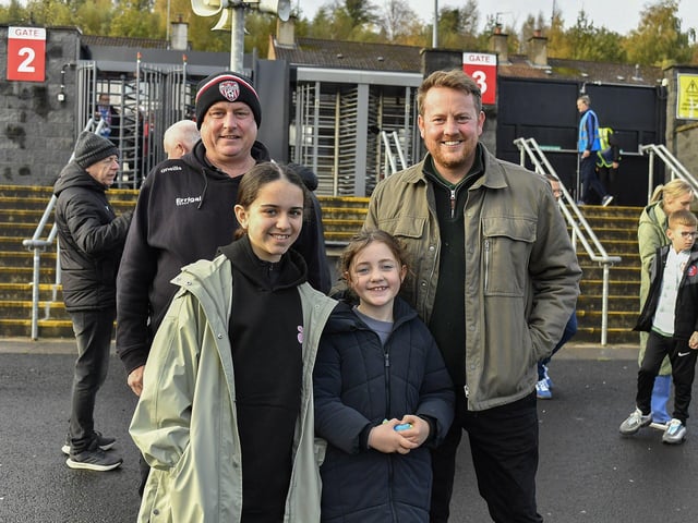 Fans arrive at the Brandywell for Derry City’s game against Shamrock Rovers. Photograph: George Sweeney