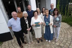 Group pictured at Sunday evening's Féile 24 event at the Gasyard. Front from left, Raymond McCartney, Geraldine McGuinness, Bernie McGuinness, Martina Anderson and Jennifer McCann. Back from left, Emmett McGuinness, Fiachra McGuinness, Grainnne Hargan, Megan Fearon and Gerry Kelly. (Photo: JIm McCafferty Photography)