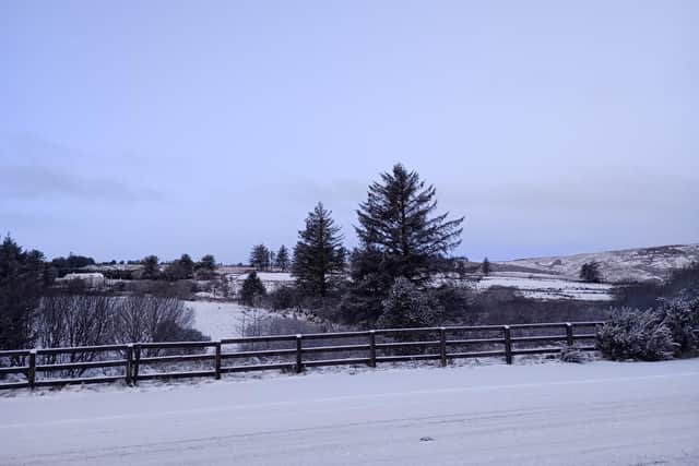 Snow lying on the roads and fields of Glentogher, Inishowen during a cold spell last month. (Brendan McDaid)