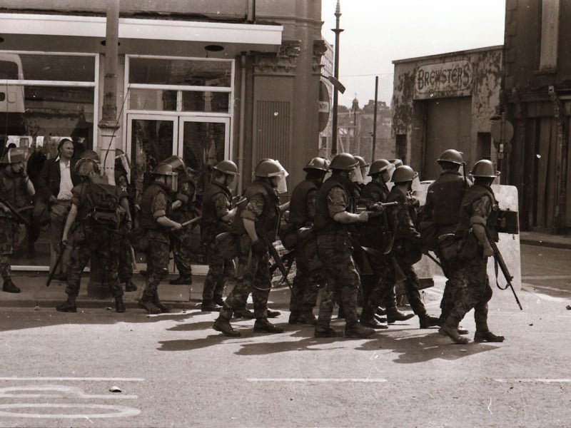 Trouble flares in Derry during the marching season in August 1975.
