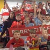 The 'Red and White Army' at Greenhaw Primary School