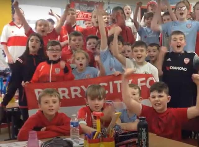 The 'Red and White Army' at Greenhaw Primary School