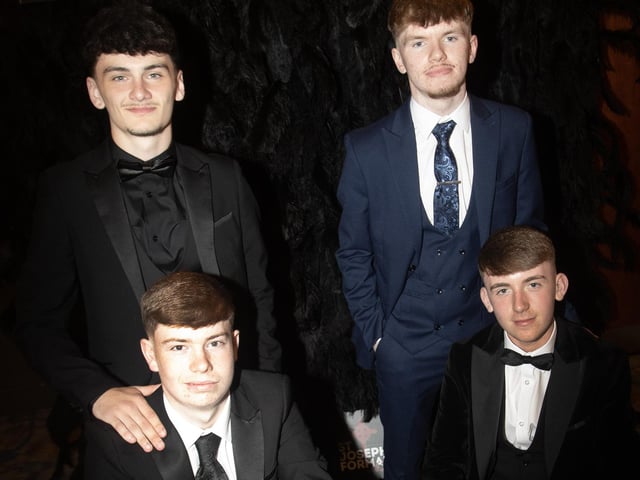 Shea McGinley, Kyle Redden, Tommy McLaughlin and Eoin Canning pictured at the St. Joseph's Annual School Formal at the City Hotel on Friday night.