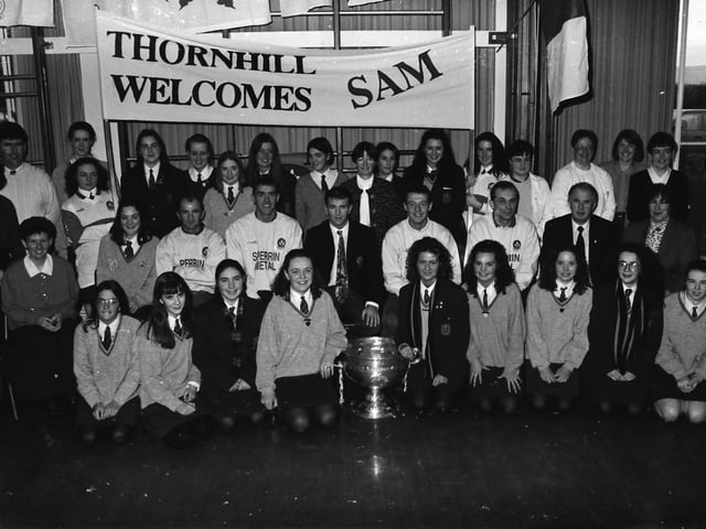 Sam Maguire Cup at Thornhill College.