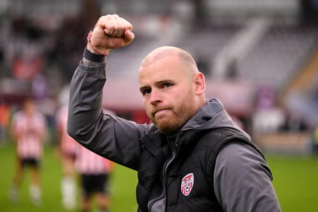 Derry City interim manager Mark Connolly has been credited for bringing the enjoyment back to Brandywell. Photo by Stephen McCarthy/Sportsfile