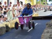 There were spills and thrills during the Carndonagh Festival Soapbox Derby held on the town centre on Saturday afternoon. Photo: George Sweeney