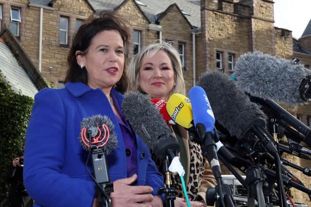 Mary Lou McDonald, President Sinn Féin and Michelle O'Neill , Vice President Sinn Féin. Picture by Jonathan Porter /PressEye.
