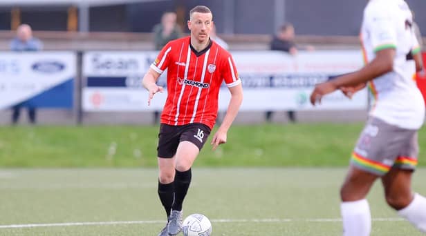Derry City centre-back Shane McEleney has a hip flexor problem, which could mean he missing tomorrow night's game against UCD. Picture by Kevin Moore/MCI