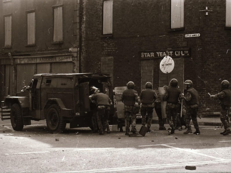 Trouble flares in Derry during the marching season in August 1975.