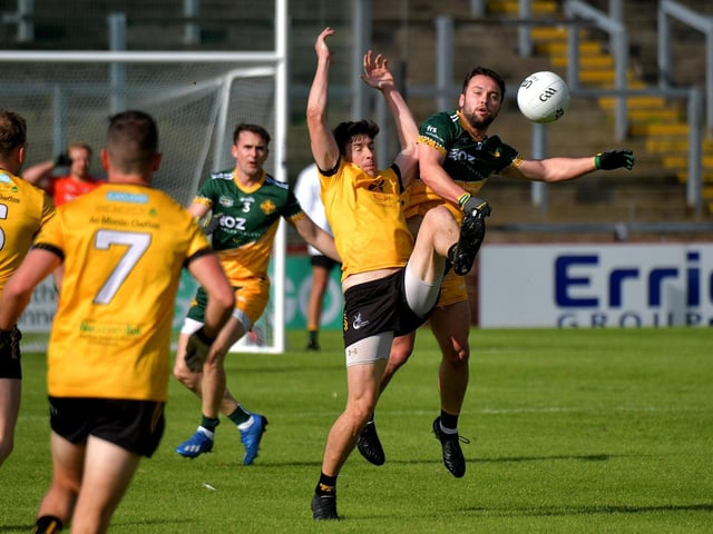 Australasia and the Middle East in action during the GAA World Games Men’s Open Football final in Celtic Park on Friday morning. Photo: George Sweeney. DER2330GS - 203