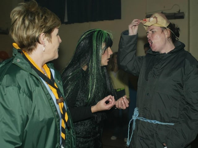 Young people boogying at a Halloween Disco in 2003