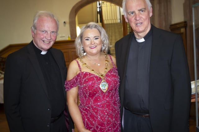 Mayor Duffy with Bishop McKeown and Fr Michael Canny