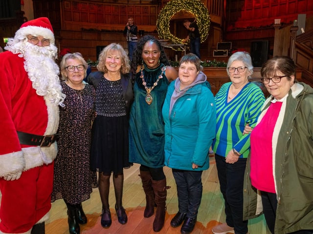 The Guildhall was the setting as the Mayor Councillor Lilian Seenoi-Barr hosted a festive tea dance. Picture Martin McKeown. 11.12.24 : .
