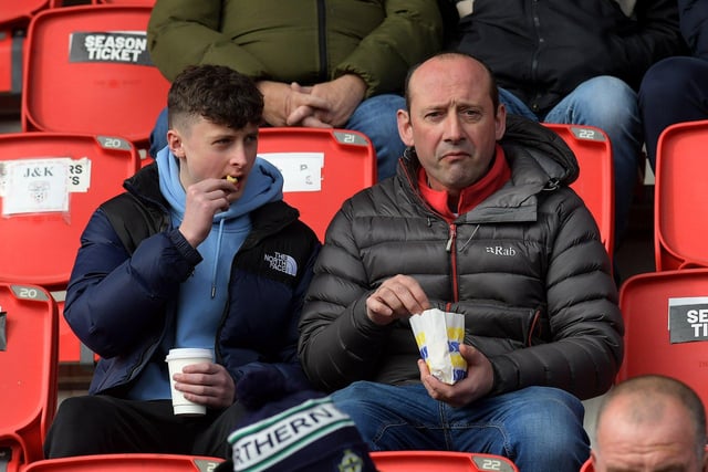 Fans at the Brandywell for Institute’s game against Linfield. George Sweeney