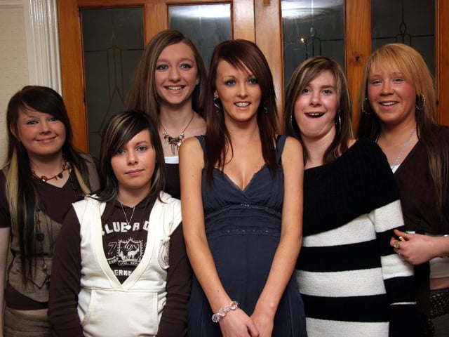 Kevea, Maolisa, Natalie, Erin, Cealach,and Kiera,enjoying the birthday celebrations.0012JML : Parties and nights out in Derry and Donegal in February 2006.