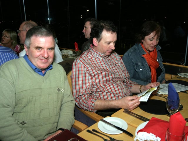 Paddy Brown,Michael Breslin,and Sarah Breslin. 0212JML : Derry and Donegal folk out for a night at the Lifford Races back in February 2006.