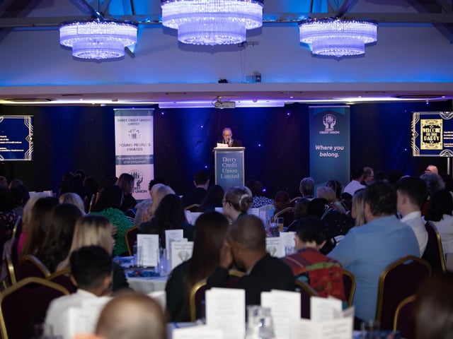 Martin Busch, President Irish League of Credit Unions, addressing the attendance at Monday's awards.