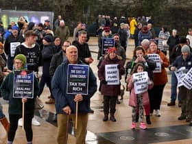 People gathered at a previous Derry Against Fuel Poverty rally in the city.