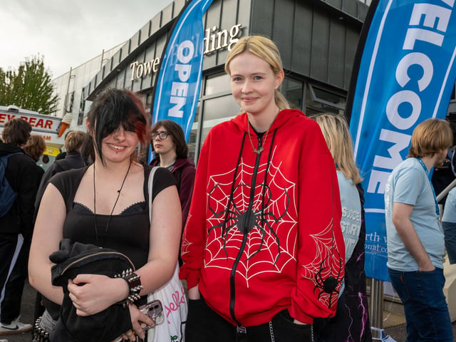 Performing Arts students Alex Szymanska and Ollie Nash enjoying Freshers at NWRC Strand Road. : .