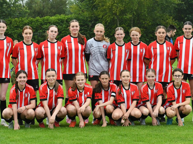 The Tristar FC girls under-14's team pictured at Clooney Park West.