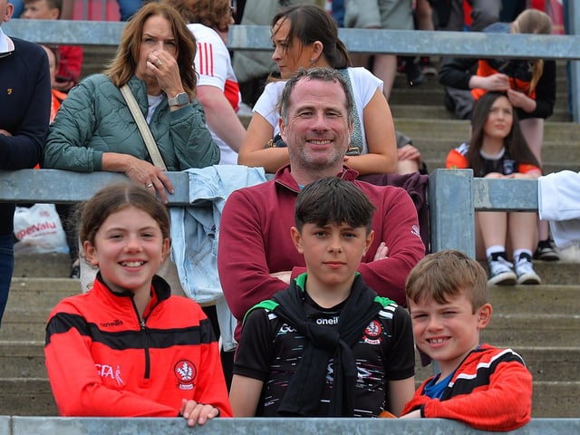 Derry fans at the game against Armagh in Celtic Park. Photo: George Sweeney