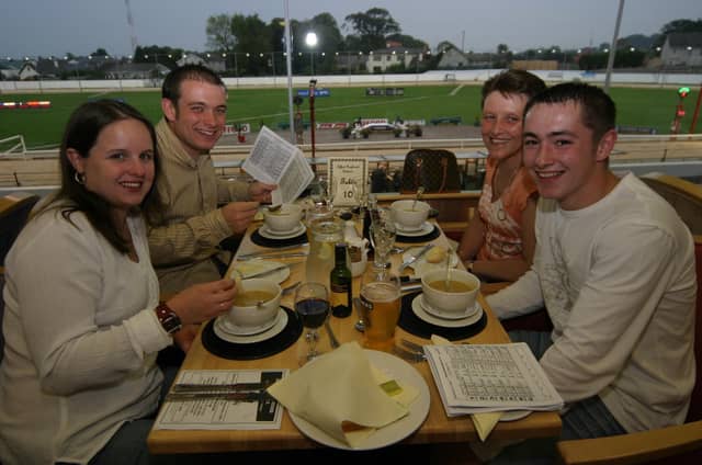 Derry and Donegal people enjoying a night at the Lifford races in June 2005.