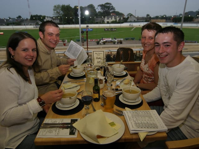 Derry and Donegal people enjoying a night at the Lifford races in June 2005.