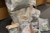 Some of the items seized by the PSNI in Derry on Thursday.