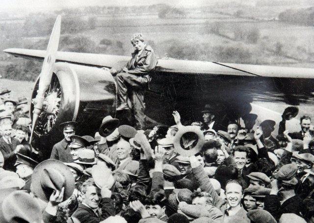 Coming in in joint eighth place is the name Amelia which, like several others here, has its roots in the ancient Latin but also in Hebrew and is thought to mean industrious or toil. Pictured is aviator Amelia Earhart after she landed in a farmer's field in Derry city in 1932 after making history by crossing the Atlantic solo.