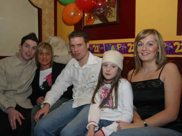 Party celebrations back in 2004: Kerry Nicholls.