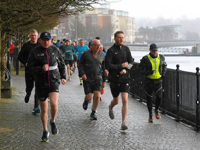 Runners make their way along Foyle Embankment during the weekly Derry City Parkrun on Saturday morning last. Photo: George Sweeney