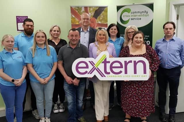 Mayor of Derry and Strabane Cllr Sandra Duffy met with staff from Extern during her visit to the charity's offices on Spencer Road.